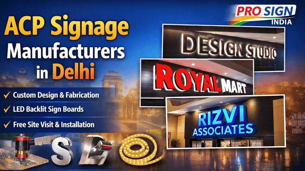Affordable ACP Signage Manufacturers in Delhi | Pro Sign India